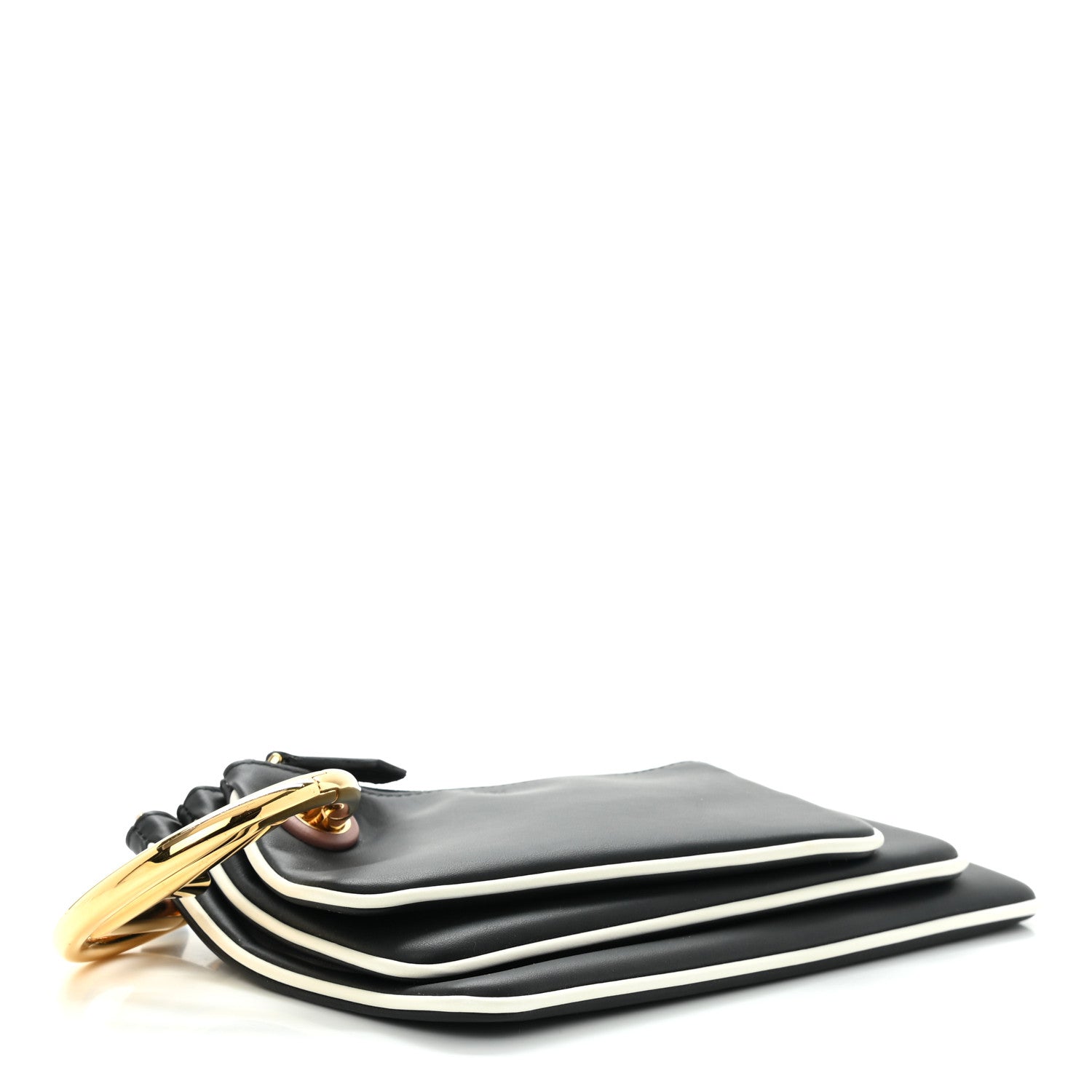 Fendi Vitello Century Opaco F is Fendi Bi-Color Triplette Pouch Set Black 4 of 10