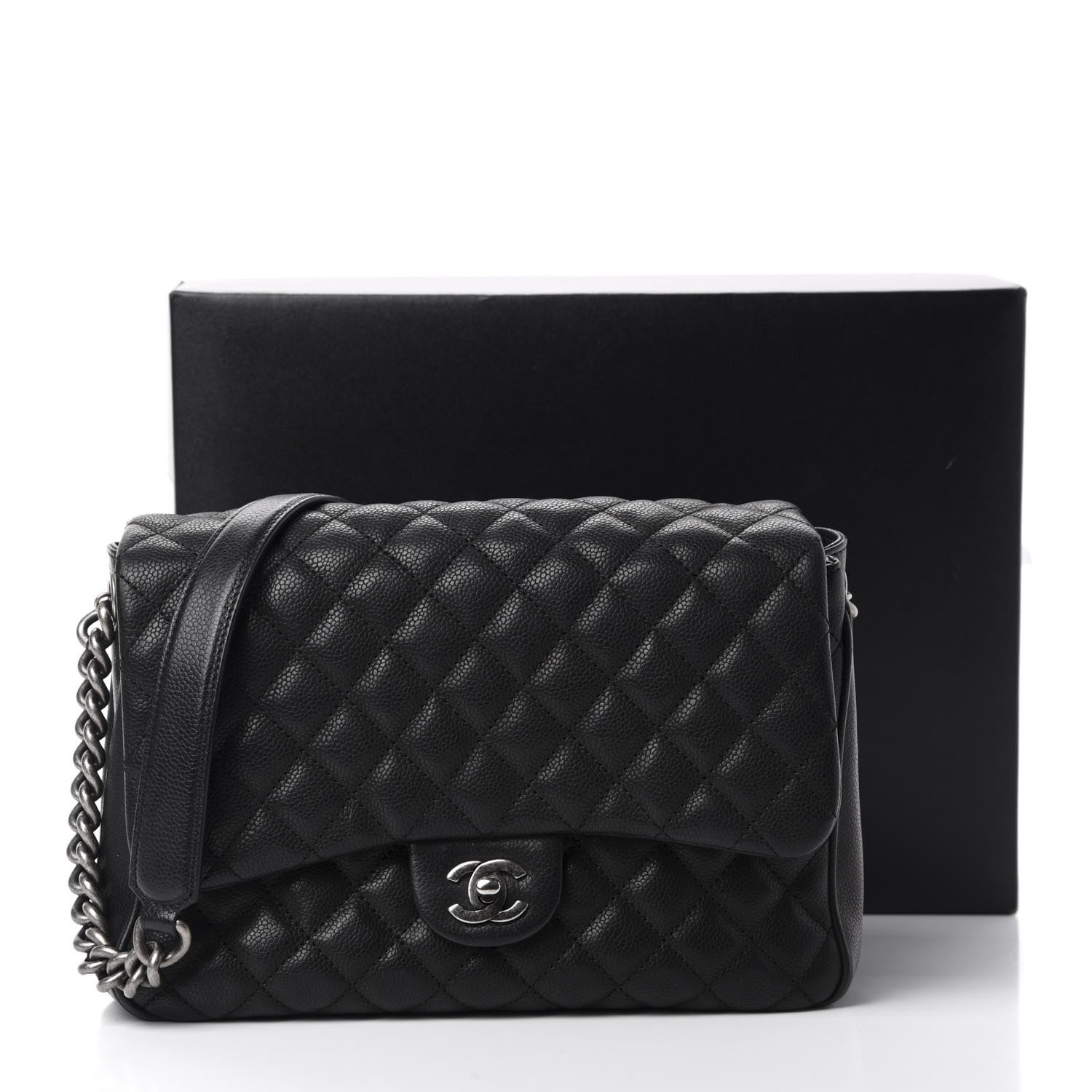 Chanel Caviar Quilted Medium Rock In Rome Single Flap Black 12 of 12