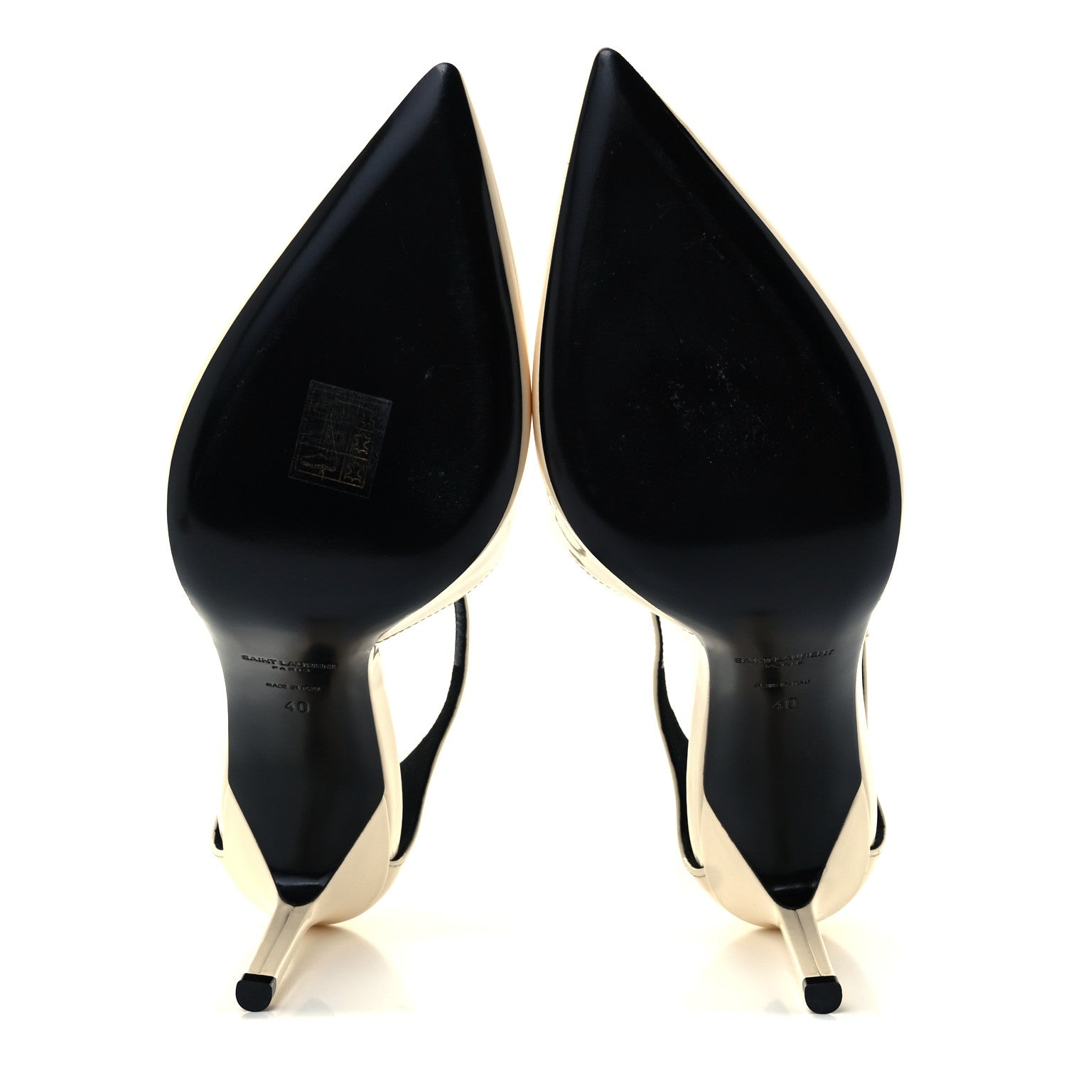 Saint Laurent Patent Anja 85 Ankle Strap Pointed Pumps 40 Coquille 7 of 11