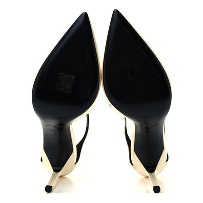 Saint Laurent Patent Anja 85 Ankle Strap Pointed Pumps 40 Coquille 7 of 11