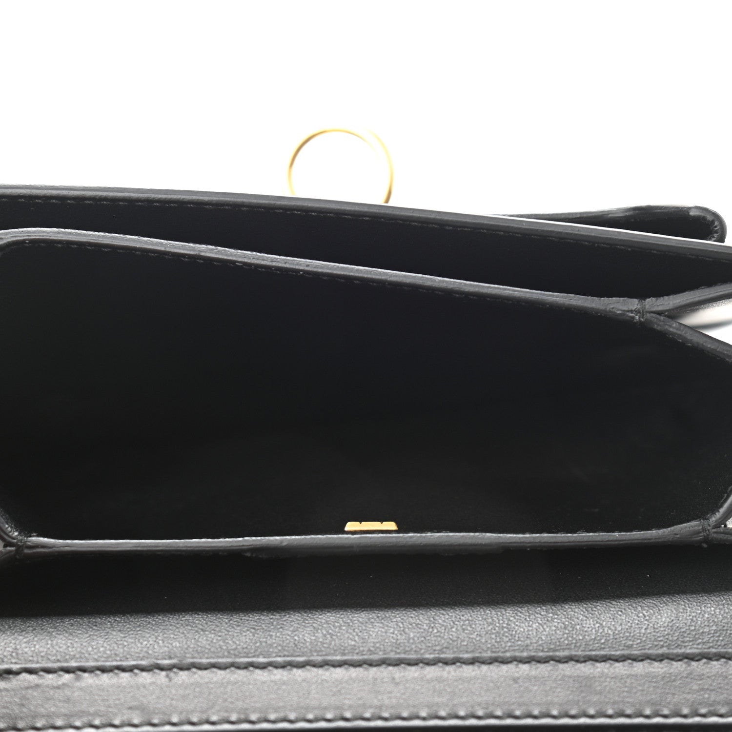 Salvatore Ferragamo Calfskin Trifolio Flap Shoulder Bag Black 7 of 10