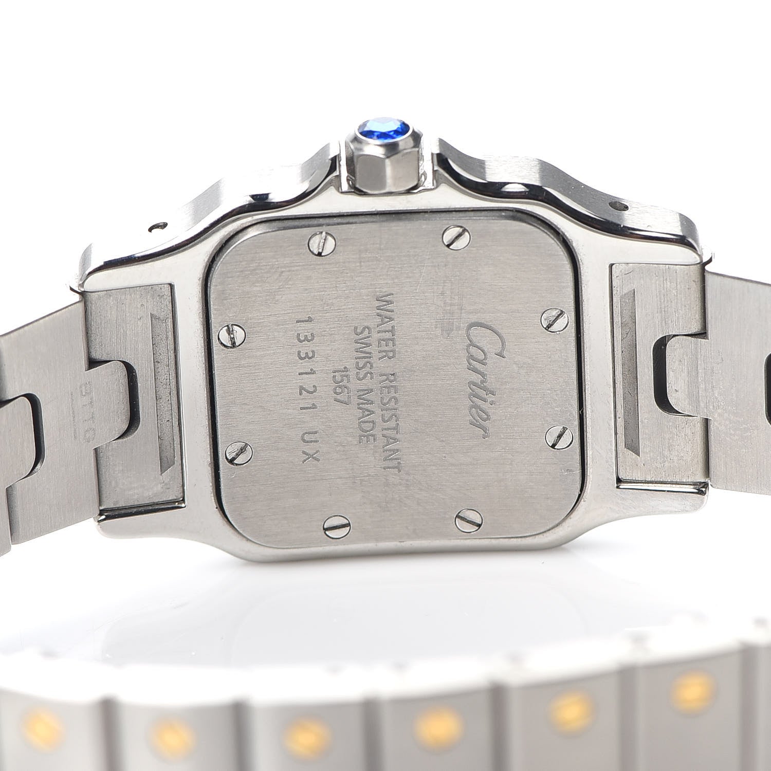 Cartier Stainless Steel 18K Yellow Gold 24mm Santos De Cartier Galbee Quartz Watch 4 of 7