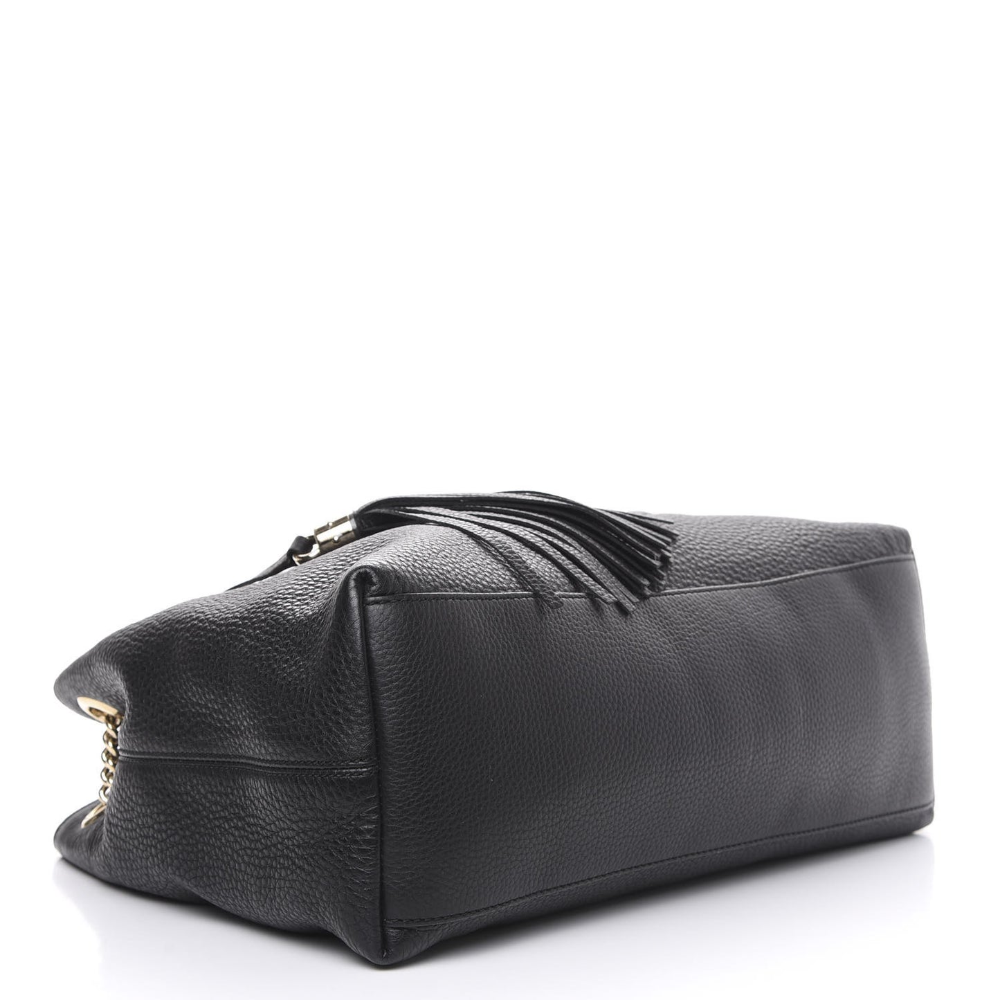 Pebbled Calfskin Medium Soho Chain Shoulder Bag Black