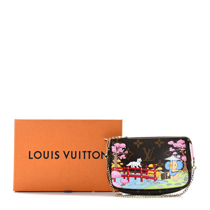 Louis Vuitton Monogram 2021 Christmas Animation Japanese Garden Mini Pochette Accessories Wisteria Pink 5 of 8