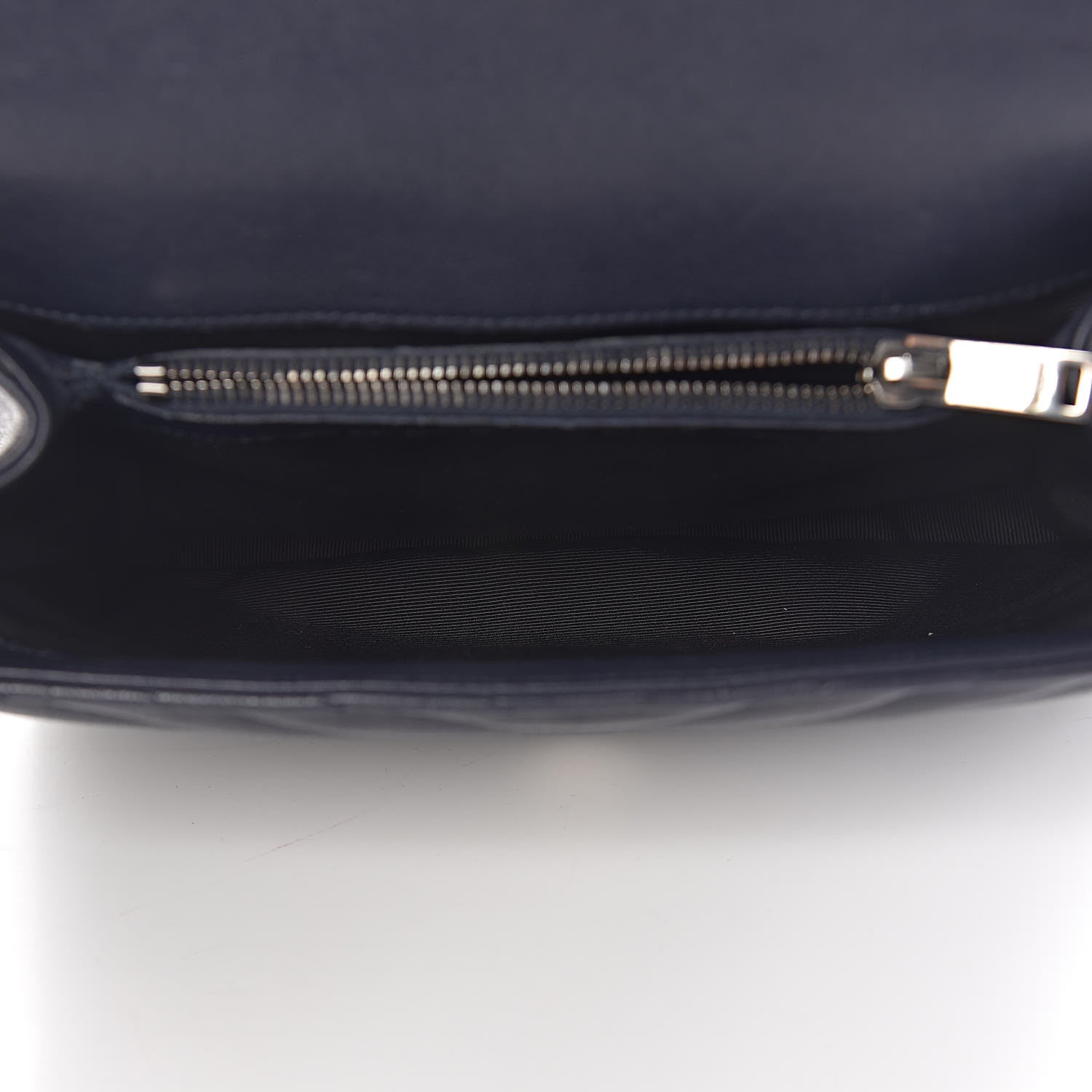 Saint Laurent Sheepskin Matelasse Chevron Monogram Medium College Bag Deep Marine 5 of 15