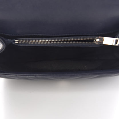Saint Laurent Sheepskin Matelasse Chevron Monogram Medium College Bag Deep Marine 5 of 15