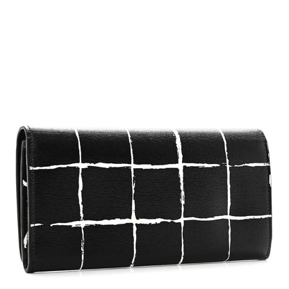 Balenciaga Saffiano Square Check Wallet Black White 3 of 8