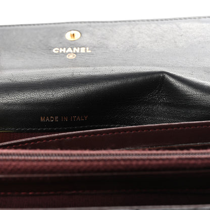 Chanel Lambskin Quilted Large Gusset Flap Wallet Black 7 of 9