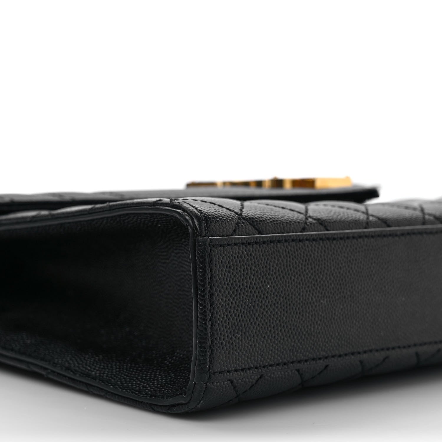 Saint Laurent Grain De Poudre Textured Mixed Matelasse Triquilt Medium Monogram Satchel Black 7 of 8