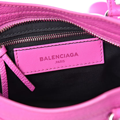 Balenciaga Chevre Silver Metallic Edge Hardware Mini City Rose Fluo 7 of 11