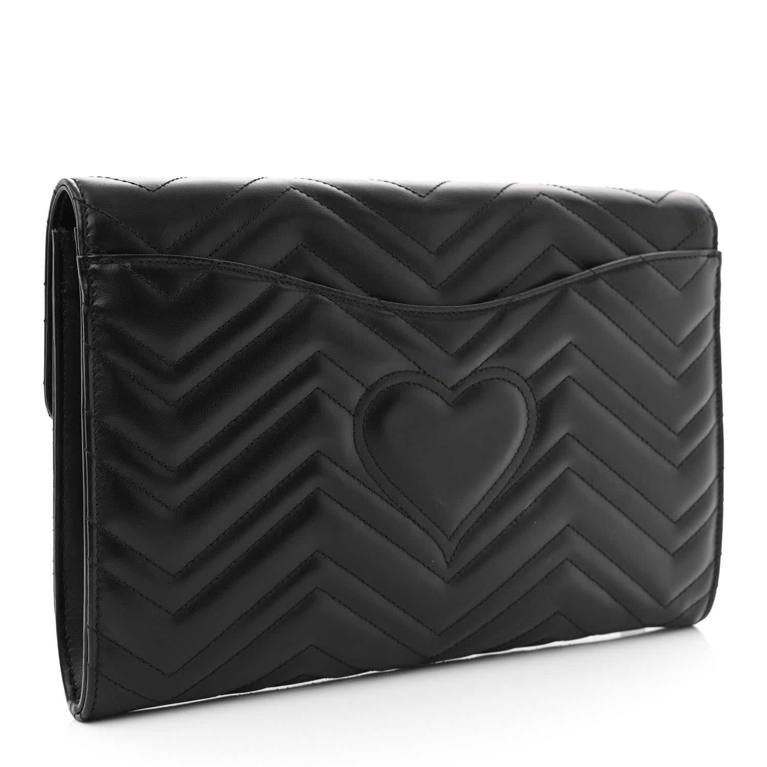 Gucci Calfskin Matelasse GG Marmont Clutch Black 3 of 11
