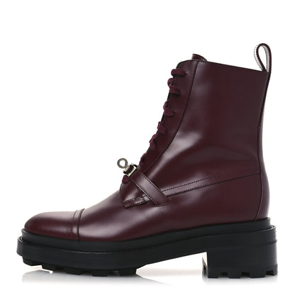 Hermes Glossed Calfskin Funk Ankle Boots 38 Rouge H 1 of 12