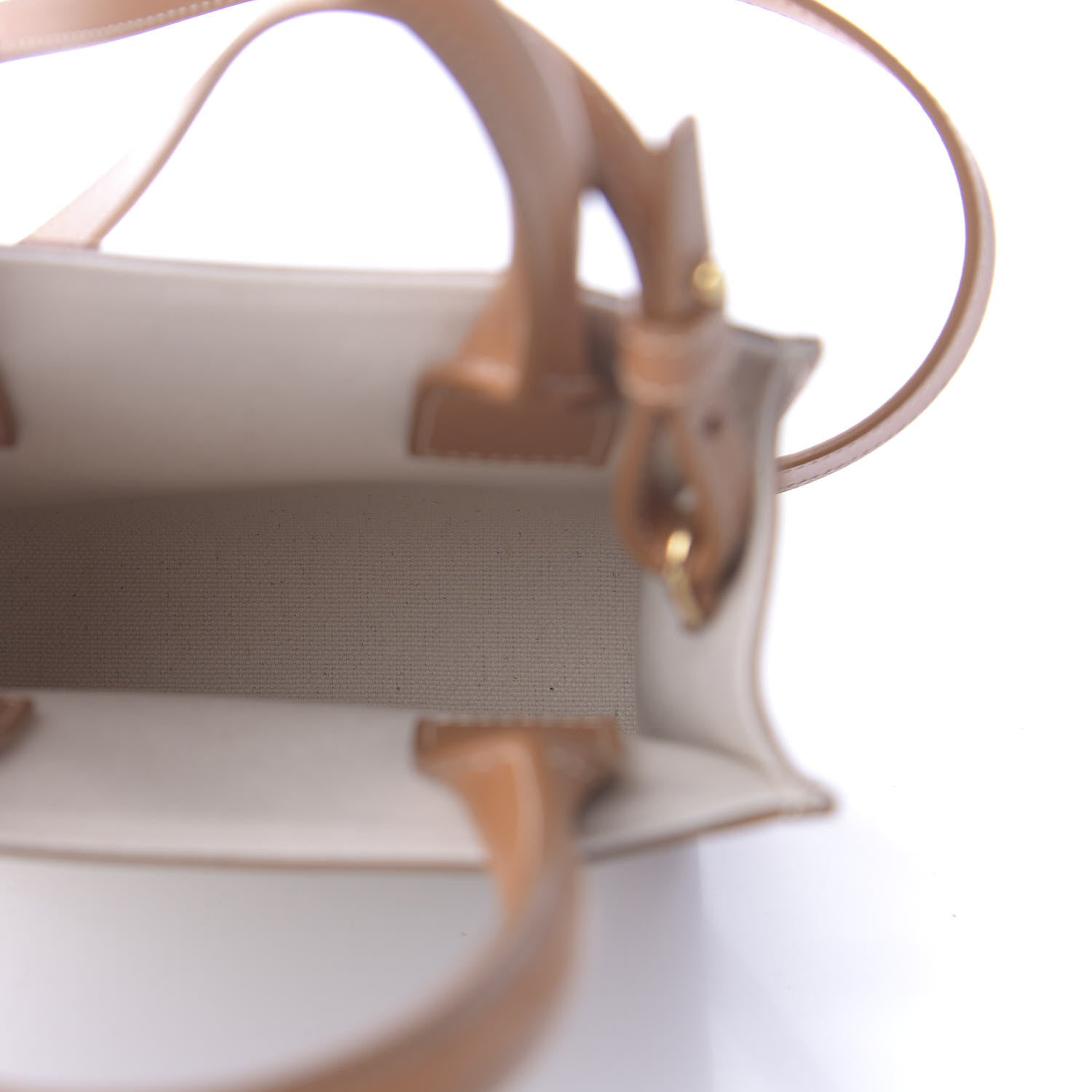 Celine Canvas Calfskin Mini Vertical Cabas Natural Tan 5 of 9