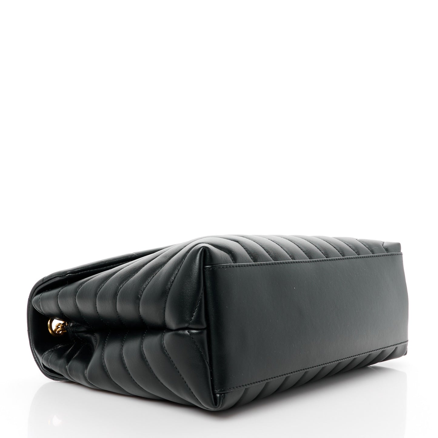 Calfskin Y Quilted Monogram Medium Loulou Chain Satchel Black
