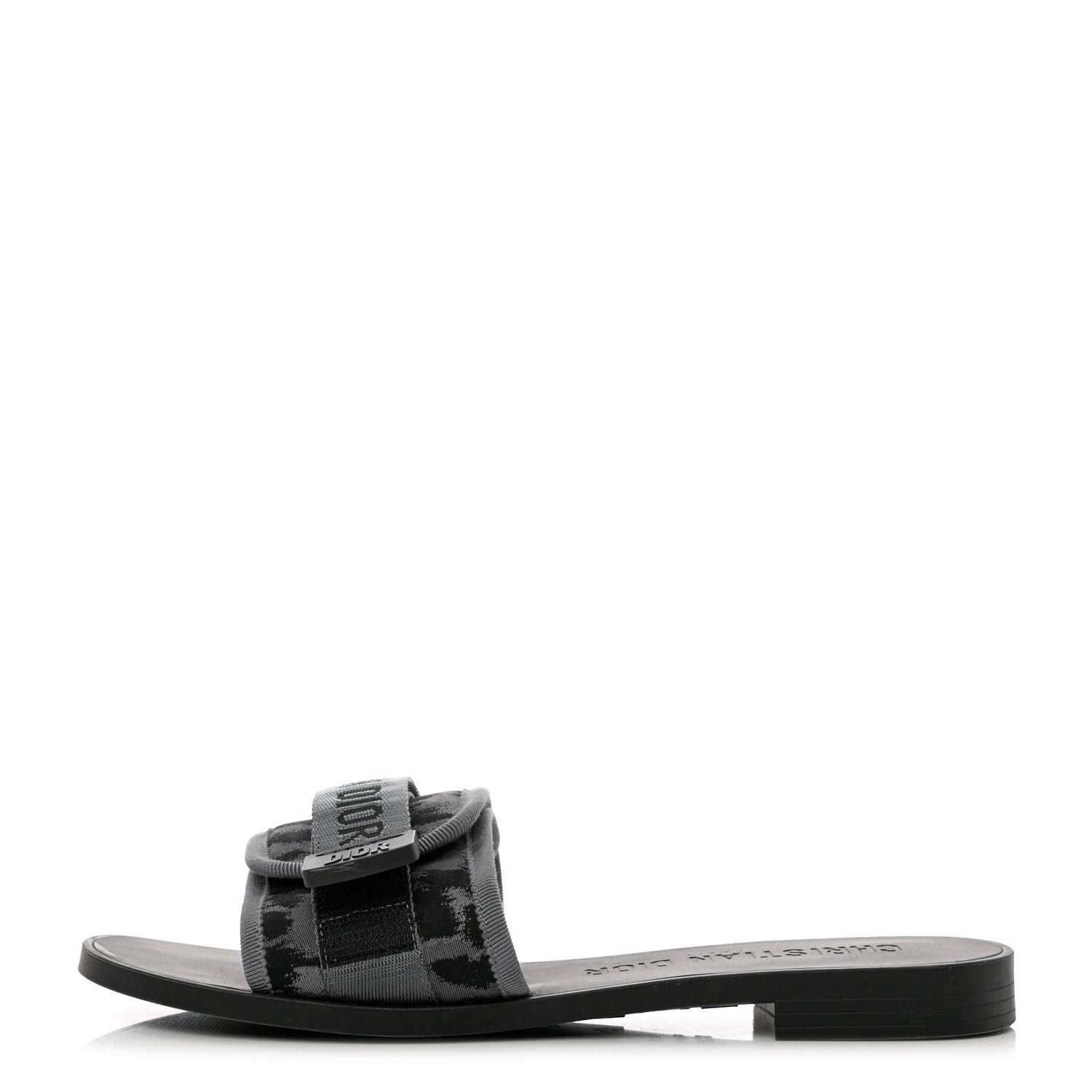 Christian Dior Technical Stretch Fabric Leopard Dio(r)evolution Slide Sandals 38 Grey 1 of 9