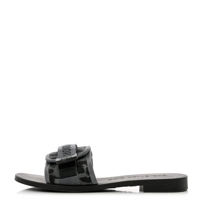 Christian Dior Technical Stretch Fabric Leopard Dio(r)evolution Slide Sandals 38 Grey 1 of 9