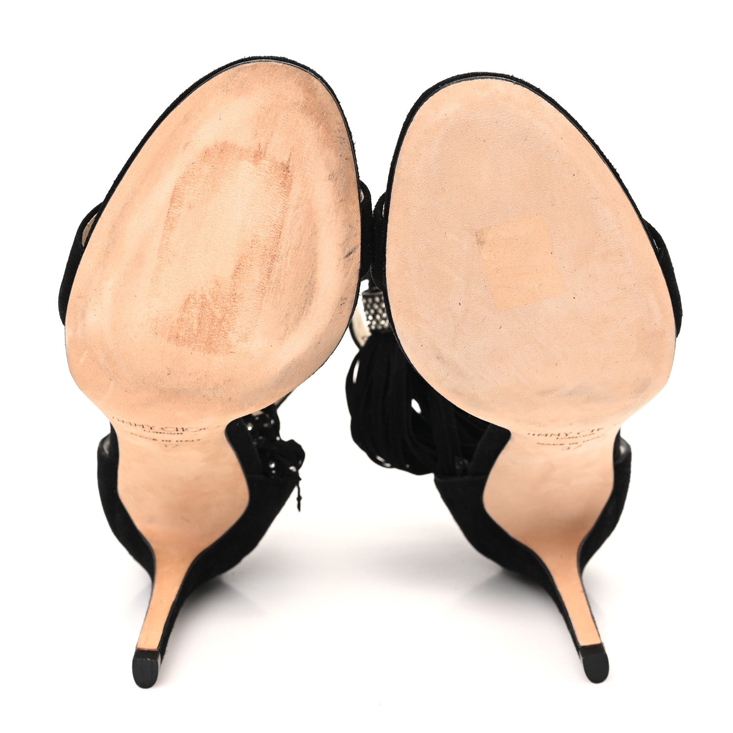 Jimmy Choo Suede Viola Tassel Sandals 37 Black 6 of 8