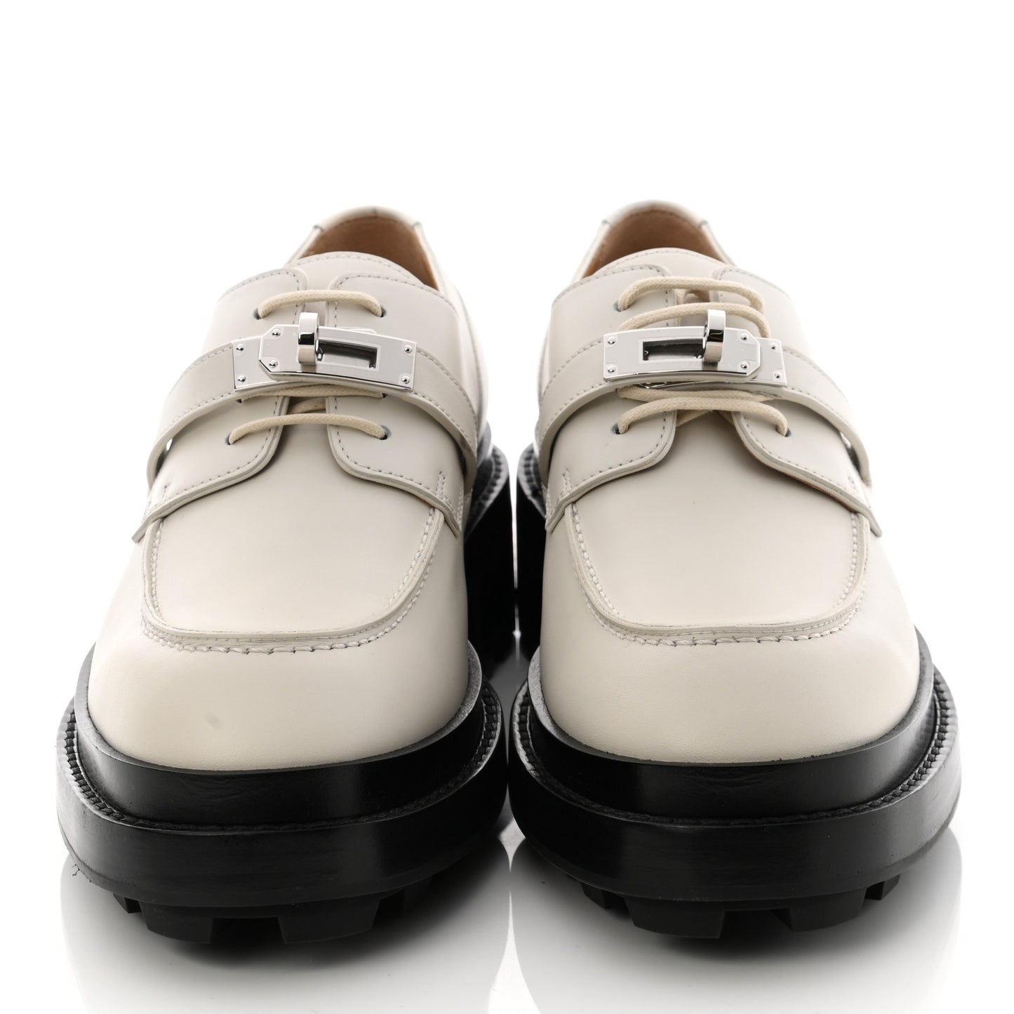 Glossed Calfskin First Derby 38 Beige Glaise