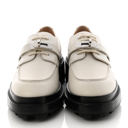 Hermes Glossed Calfskin First Derby 38 Beige Glaise 2 of 9