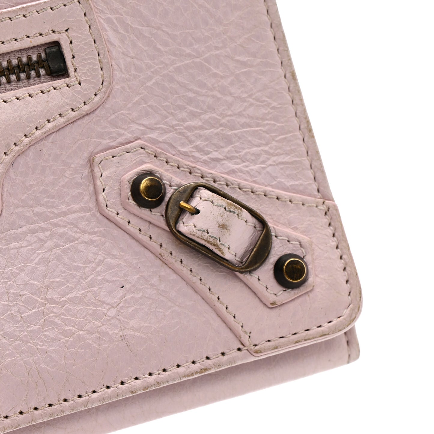 Agneau Classic Hardware Money Wallet Rose Poudre