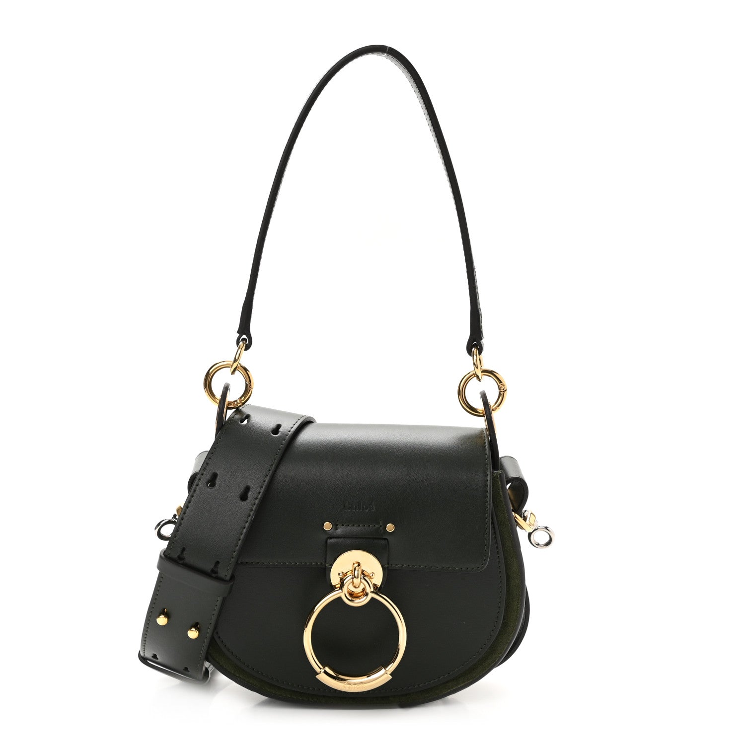 Chloe Calfskin Suede Small Tess Bag Night Forest 1 of 9