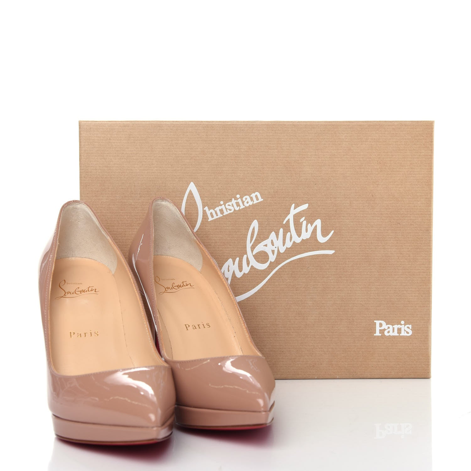 Christian Louboutin Patent Pigalle Plato 100 Pumps 36.5 Nude 10 of 10