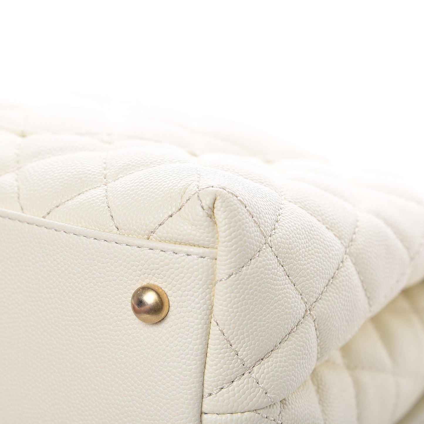 Caviar Elaphe Quilted Small Coco Handle Flap Ivory