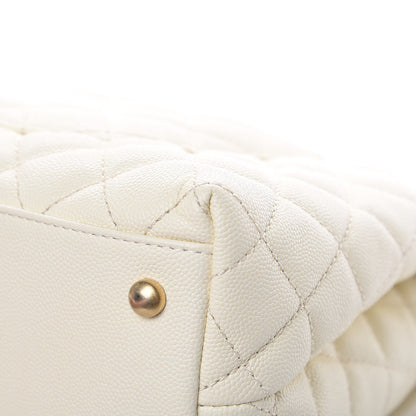 Chanel Caviar Elaphe Quilted Small Coco Handle Flap Ivory 12 of 18