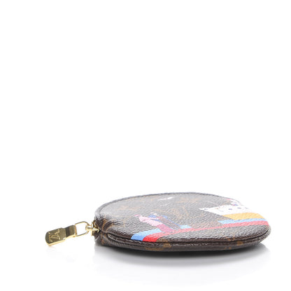 Louis Vuitton Monogram 2016 Christmas Animation Round Coin Purse Rouge 4 of 8