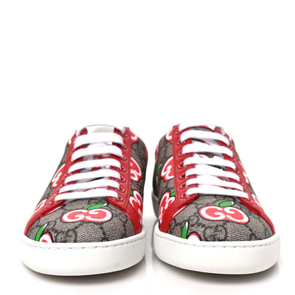 Gucci GG Supreme Monogram Apple Womens Ace Sneakers 35 Red 2 of 9