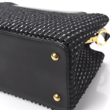 Louis Vuitton Tweed Calfskin Capucines MM Black 10 of 10