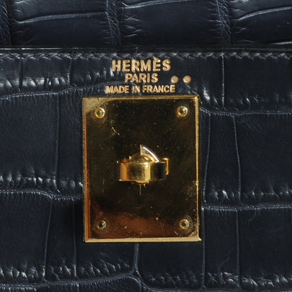 Hermes Matte Niloticus Crocodile Kelly 28 Bleu Indigo 9 of 9