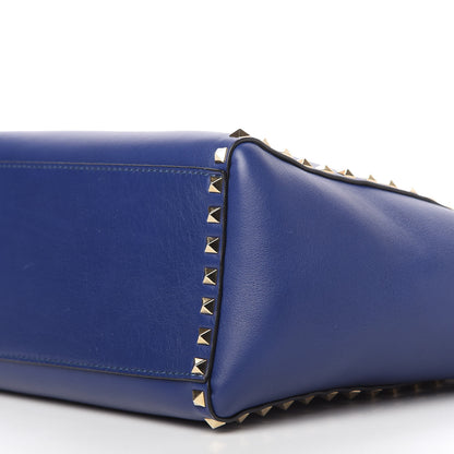 Valentino Garavani Vitello Rockstud Double Handle Tote Blu Delft 7 of 11