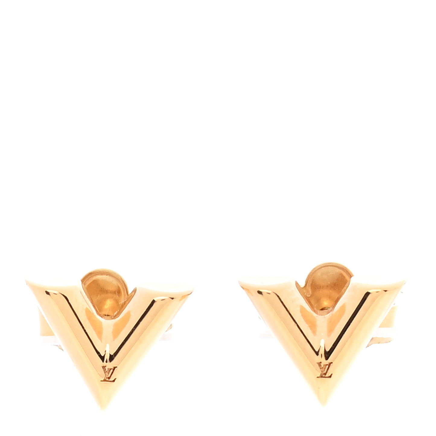 Brass Essential V Stud Earrings Gold