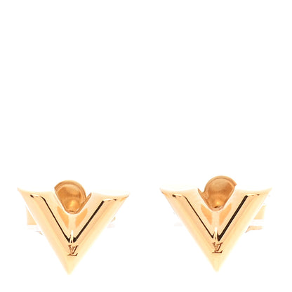 Louis Vuitton Brass Essential V Stud Earrings Gold 1 of 5