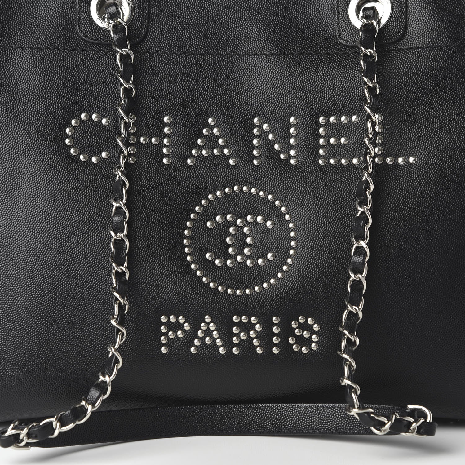 Chanel Caviar Small Studded Deauville Tote Black 10 of 10
