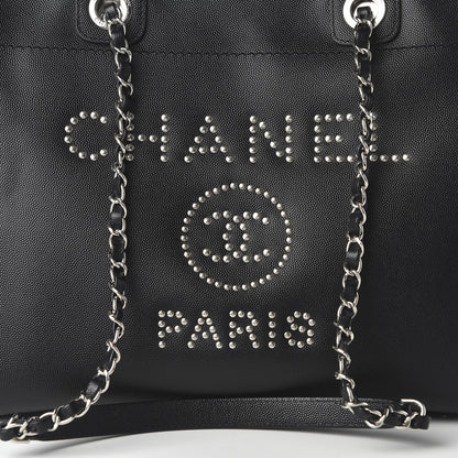 Chanel Caviar Small Studded Deauville Tote Black 10 of 10