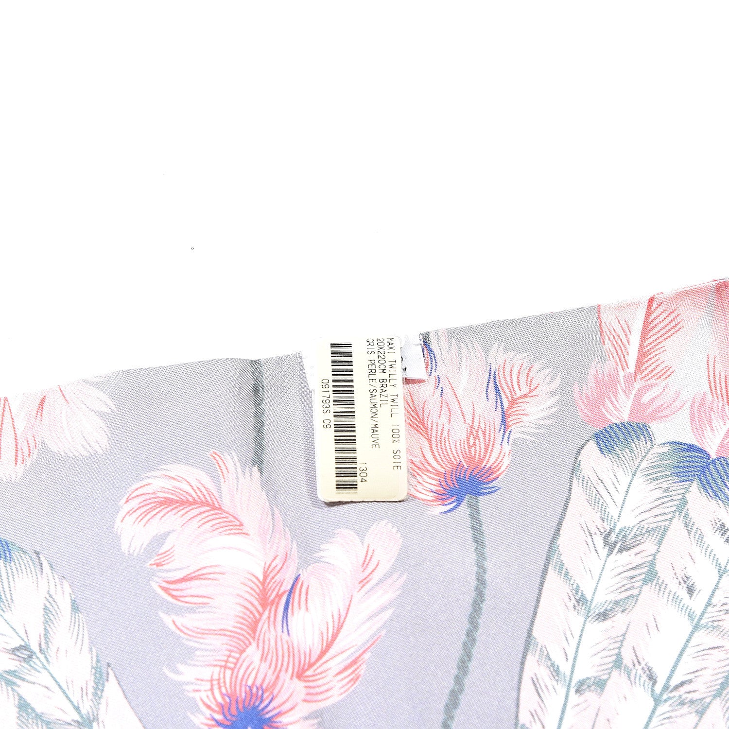 Hermes Silk Brazil Maxi Twilly Gris Perle Saumon Mauve 4 of 4