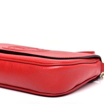 Gucci Pebbled Calfskin Medium Soho Flap Crossbody Vibrant Red 7 of 10