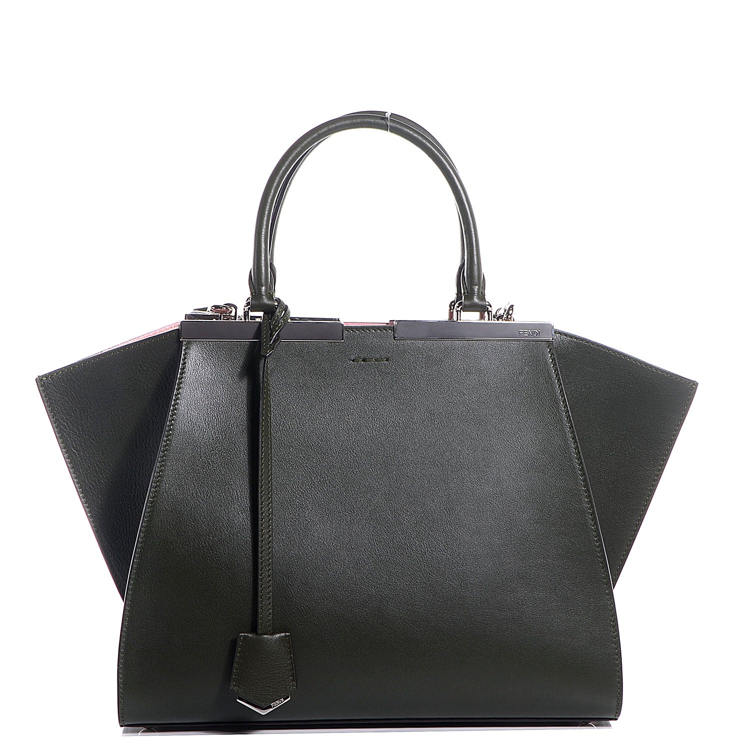 Fendi Vitello Dolce Marmol Shiny Nappa Petite 3Jours Tote Verde Prato 1 of 9
