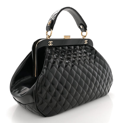 Chanel Glazed Calfskin Quilted Small Mademoiselle Frame Bag Black 3 of 10