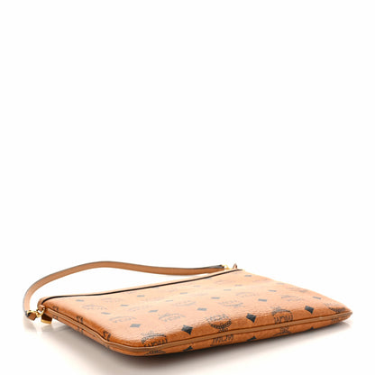 MCM Visetos Liz Shopper Tote Pouch Cognac 4 of 13