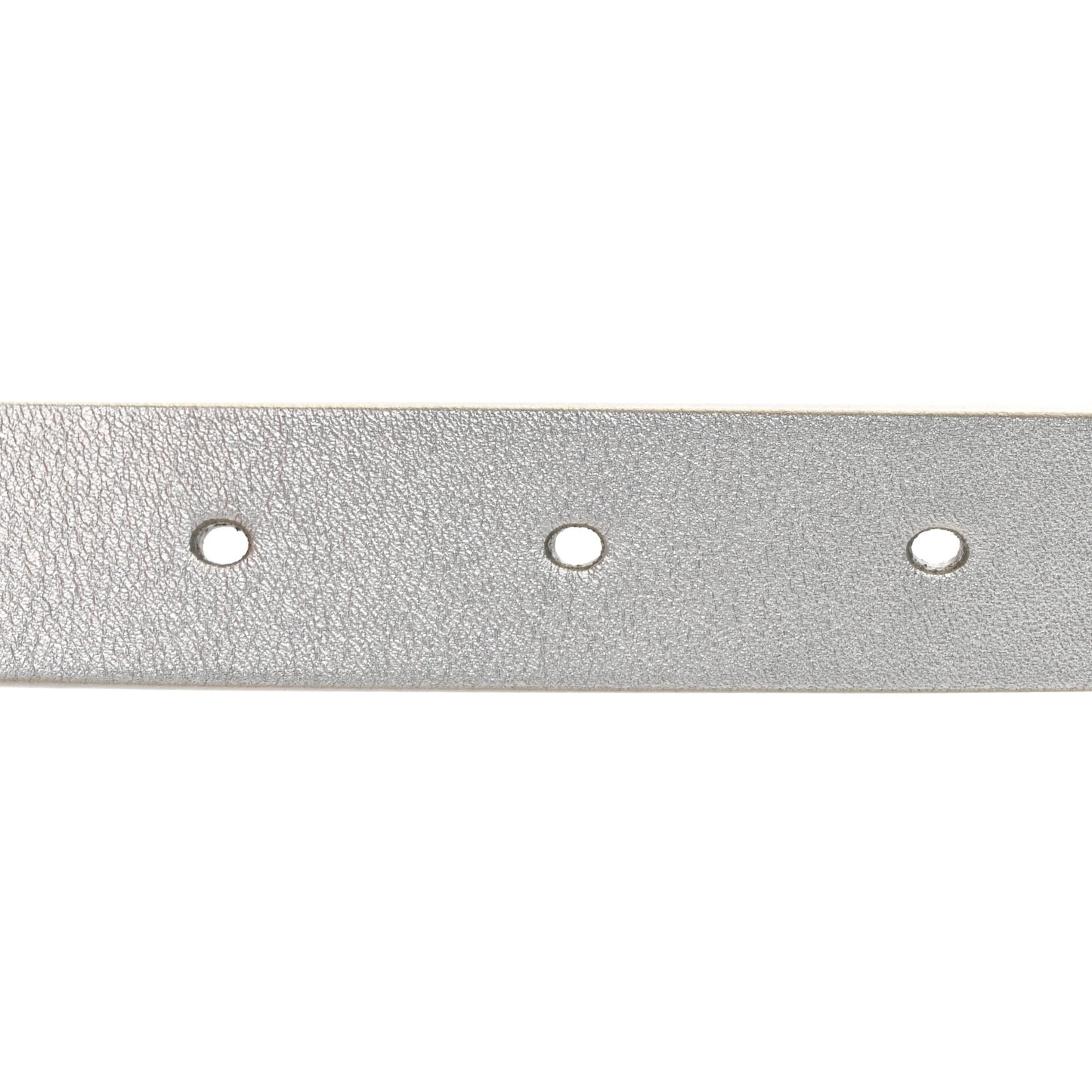 Metallic Calfskin Saddle Belt 70 28 Silver