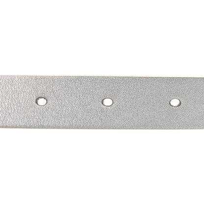 Christian Dior Metallic Calfskin Saddle Belt 70 28 Silver 4 of 5