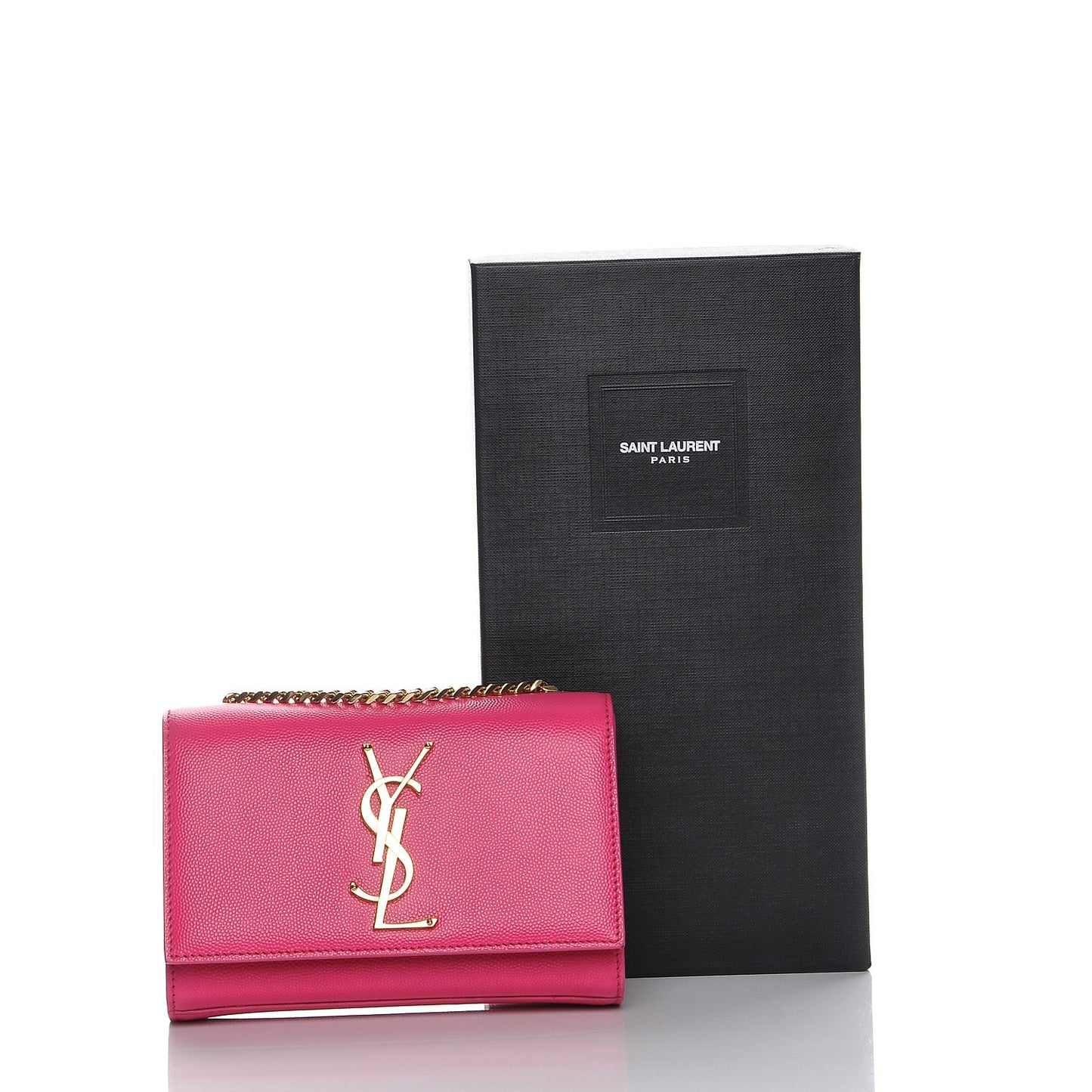 Grain De Poudre Small Monogram Kate Satchel Fuchsia
