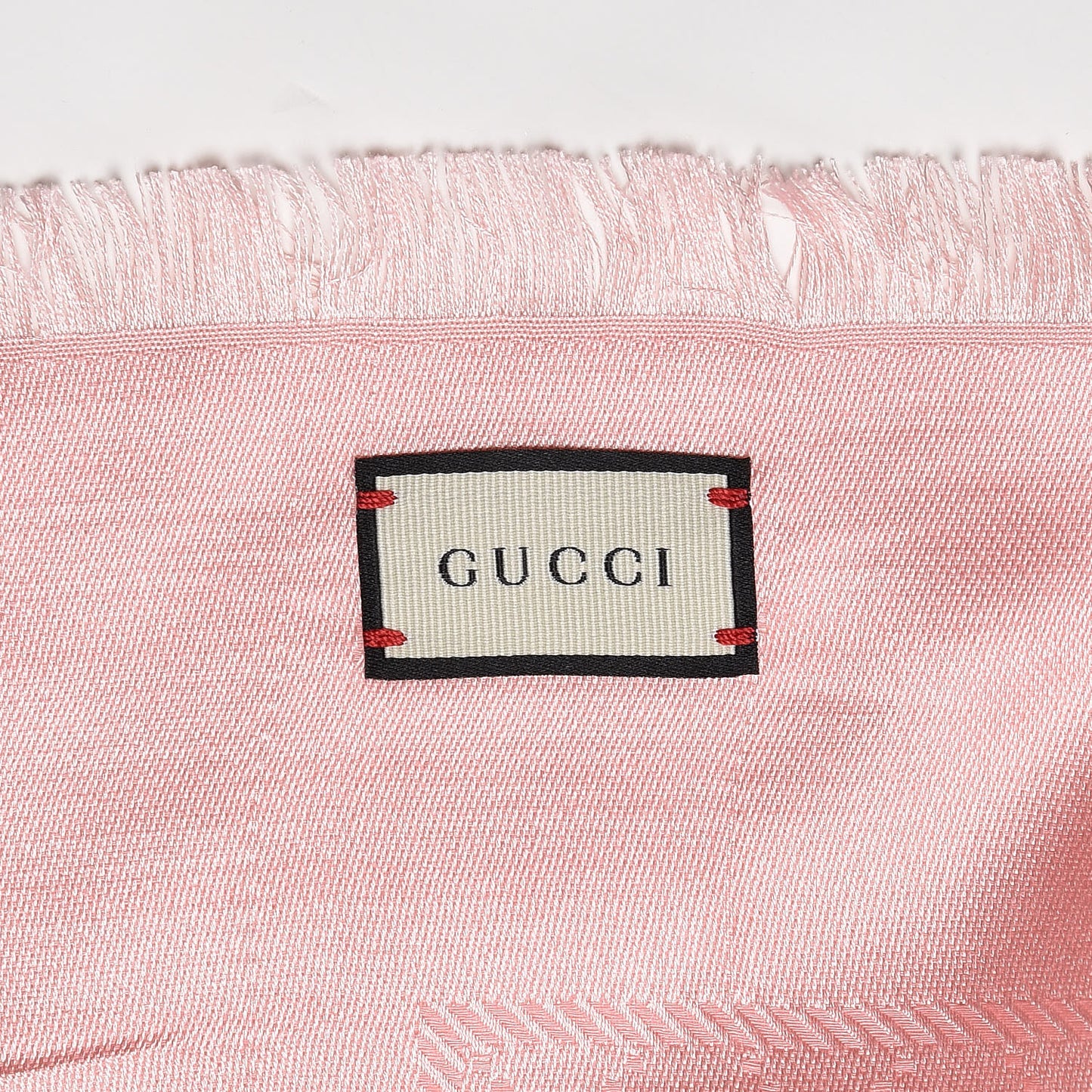 Wool Silk GG Jacquard Shawl Pink