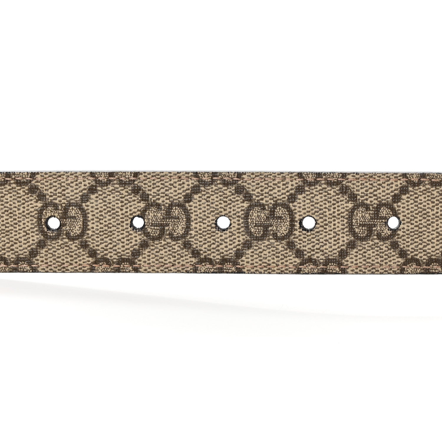 Gucci GG Supreme Monogram Plutone Calfskin Palladium Double G Reversible 30mm Belt 90 36 Beige Ebony Black 3 of 10