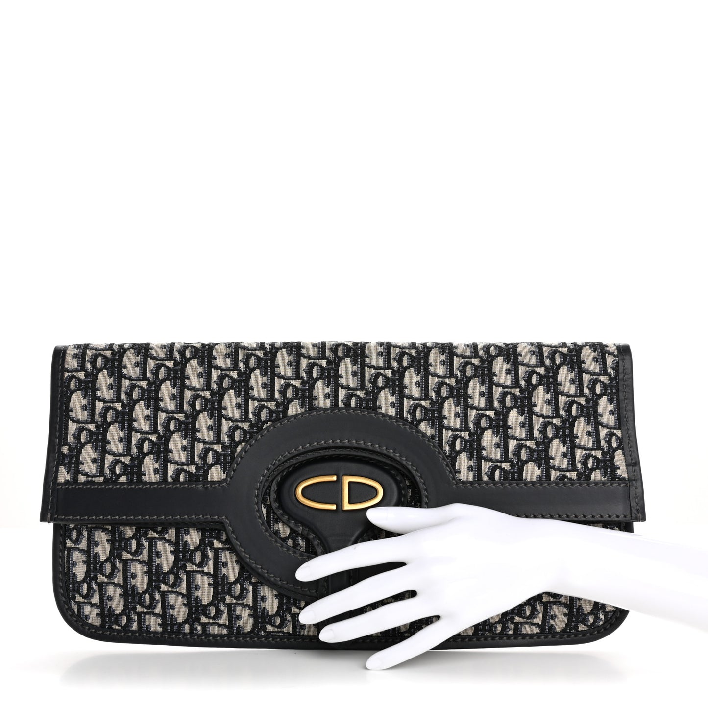 Oblique Fold Over Clutch Blue