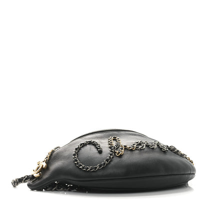 Chanel Calfskin Chain 20s Signe Waist Bag Black 4 of 10