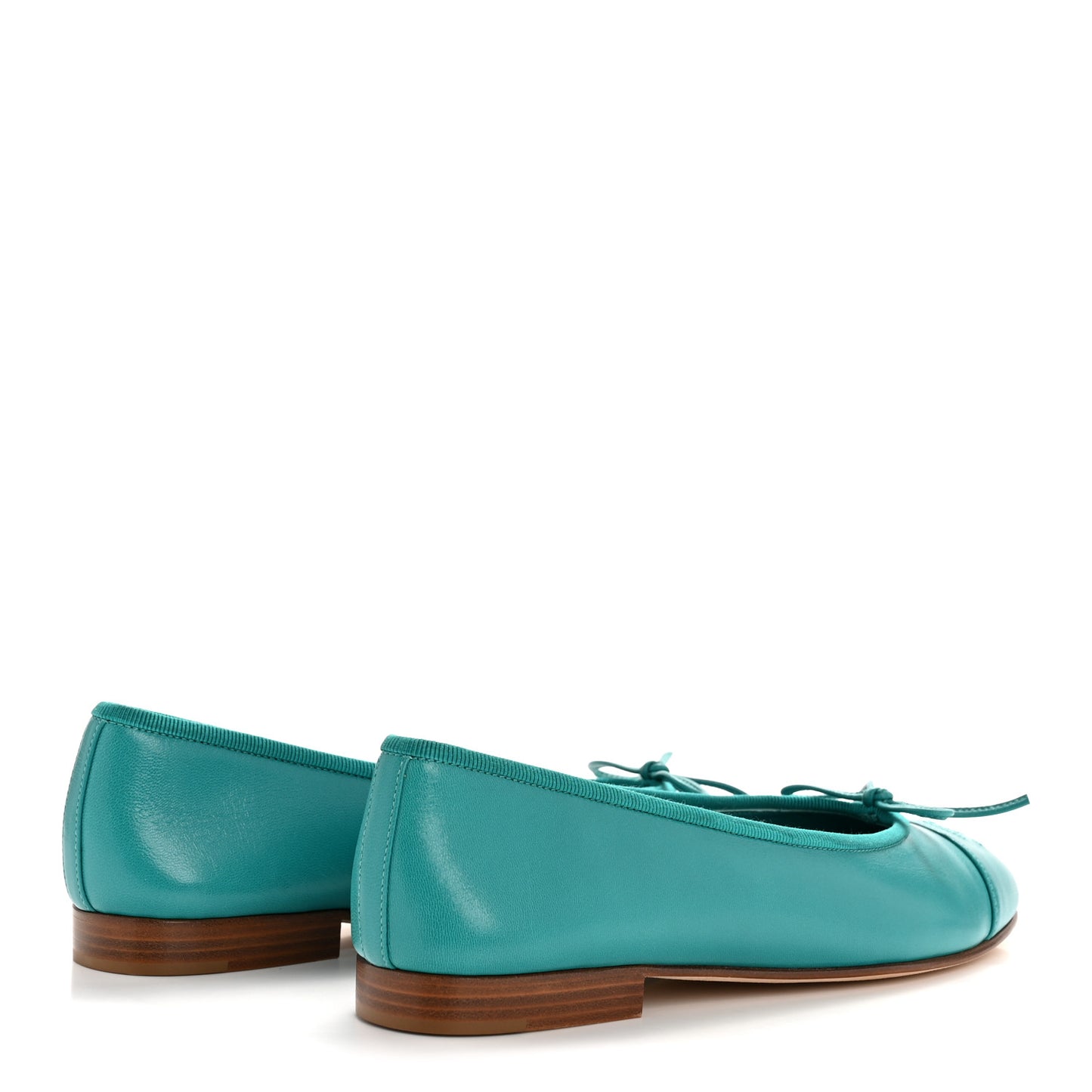Lambskin Cap Toe CC Ballerina Flats 36.5 Turquoise